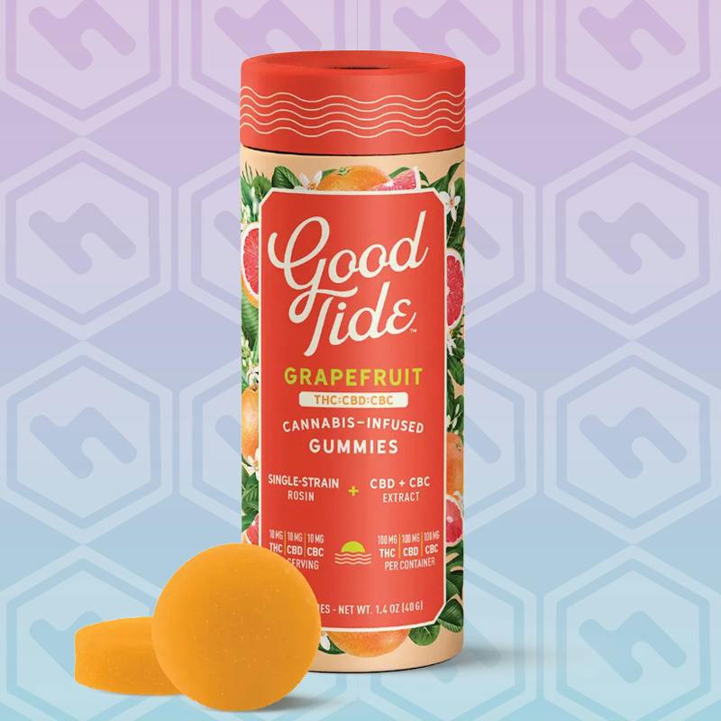 Grapefruit 1:1:1 | Live Rosin Gummies | CBC:CBD:THC | 10 Pack