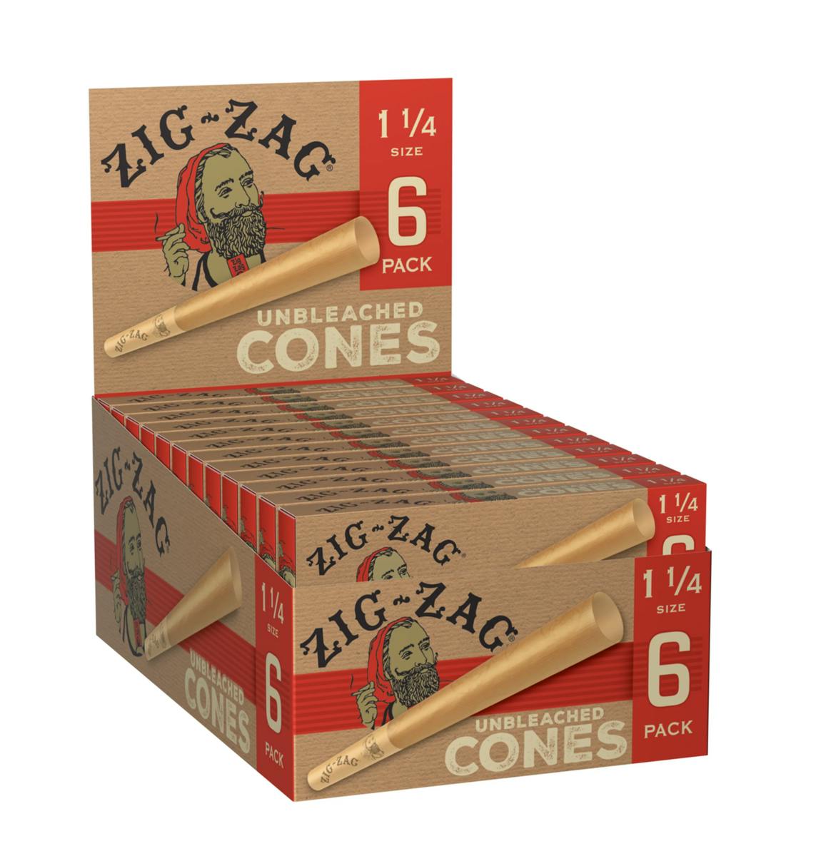 Zig Zag | Unbleached Cones - One Size - 6 Pack