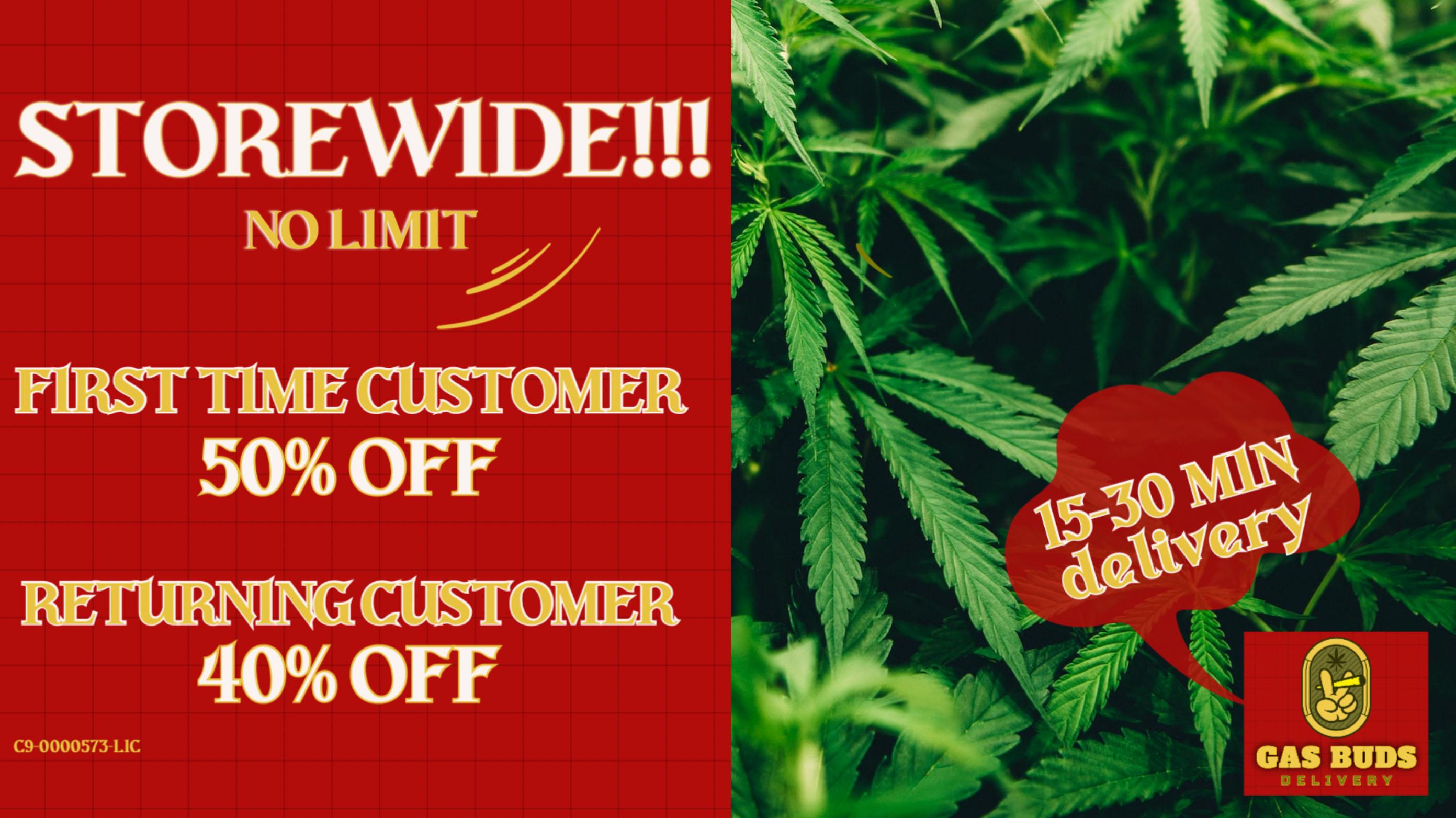 50 OFF storewide!!! at Gas Buds Weedmaps