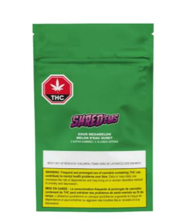 SHRED'EMS - Sour Megamelon Soft Chews - Sativa - 2x4.5g