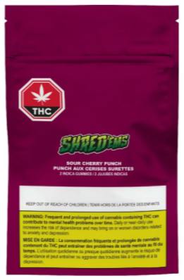 SHRED'EMS - Sour Cherry Punch Soft Chews - Indica - 2x4.5g