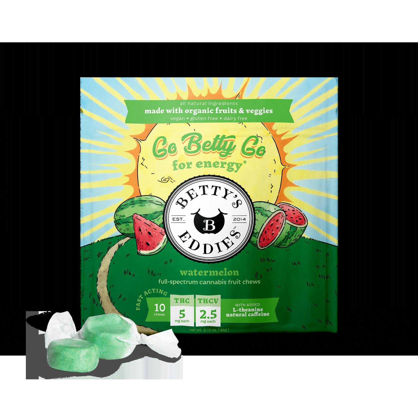 BETTY'S - Watermelon THC/THCV Energy 10pk Fruit Chews
