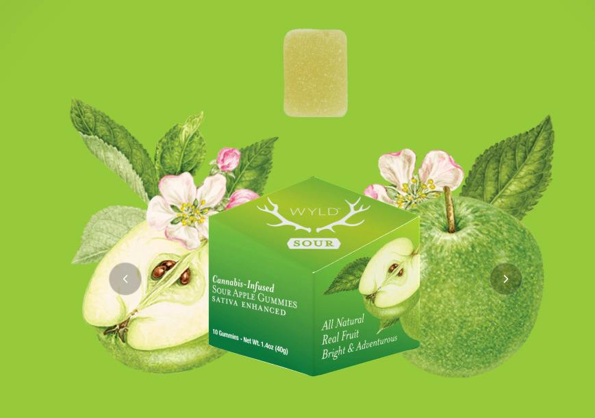 WYLD - Sour Apple (S) 100mg Gummies