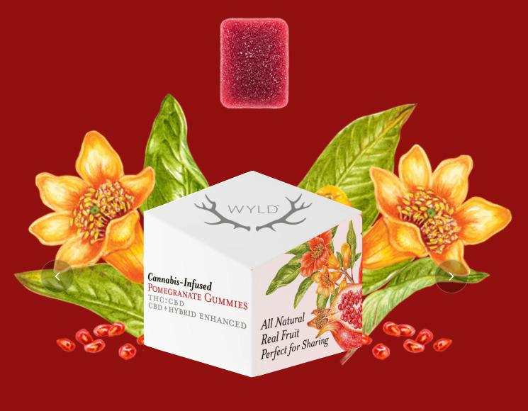 WYLD - Pomegranate 1:1 (H) 100mg Gummies