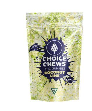 CHOICE CHEWS - Coconut Lime (S) 100mg 10pk Gummies
