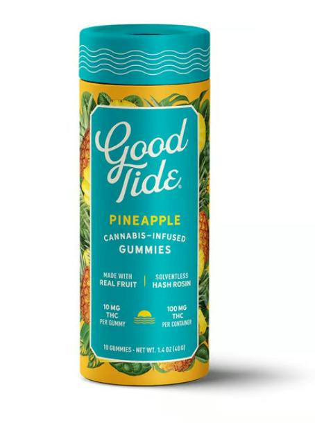 GOOD TIDE - Pineapple (S) 100mg 10pk Rosin Gummies