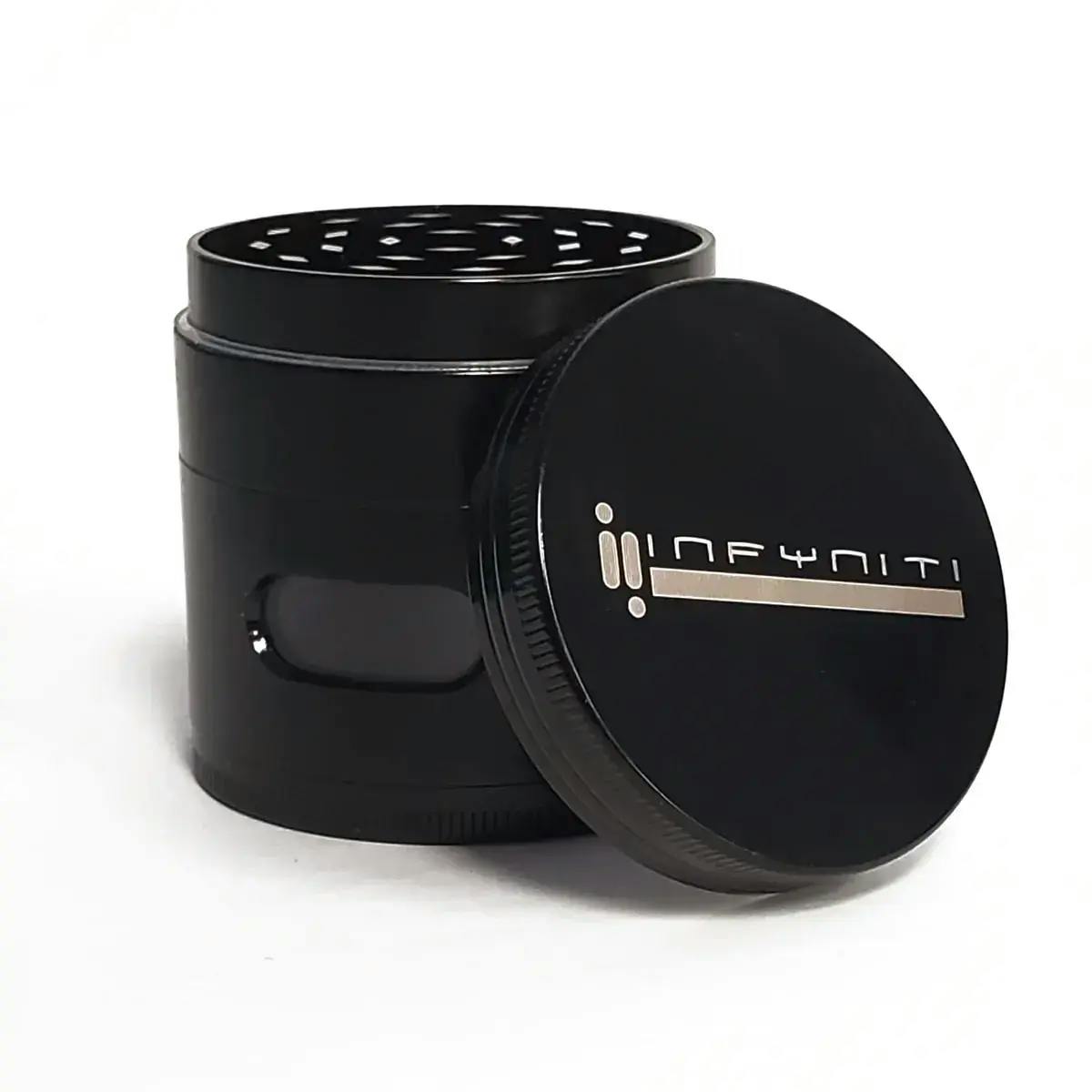 Infyniti Brand 4-Piece Zinc Grinder - BLACK