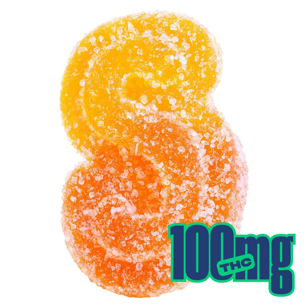 Fully Blasted Peach Orange 1:1 THC CBD Gummies | 10-Pack | SOURZ by Spinach
