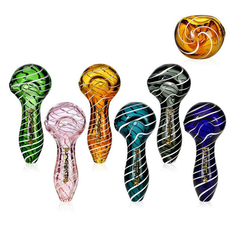 Pinstripe Glass Pipe - 4"