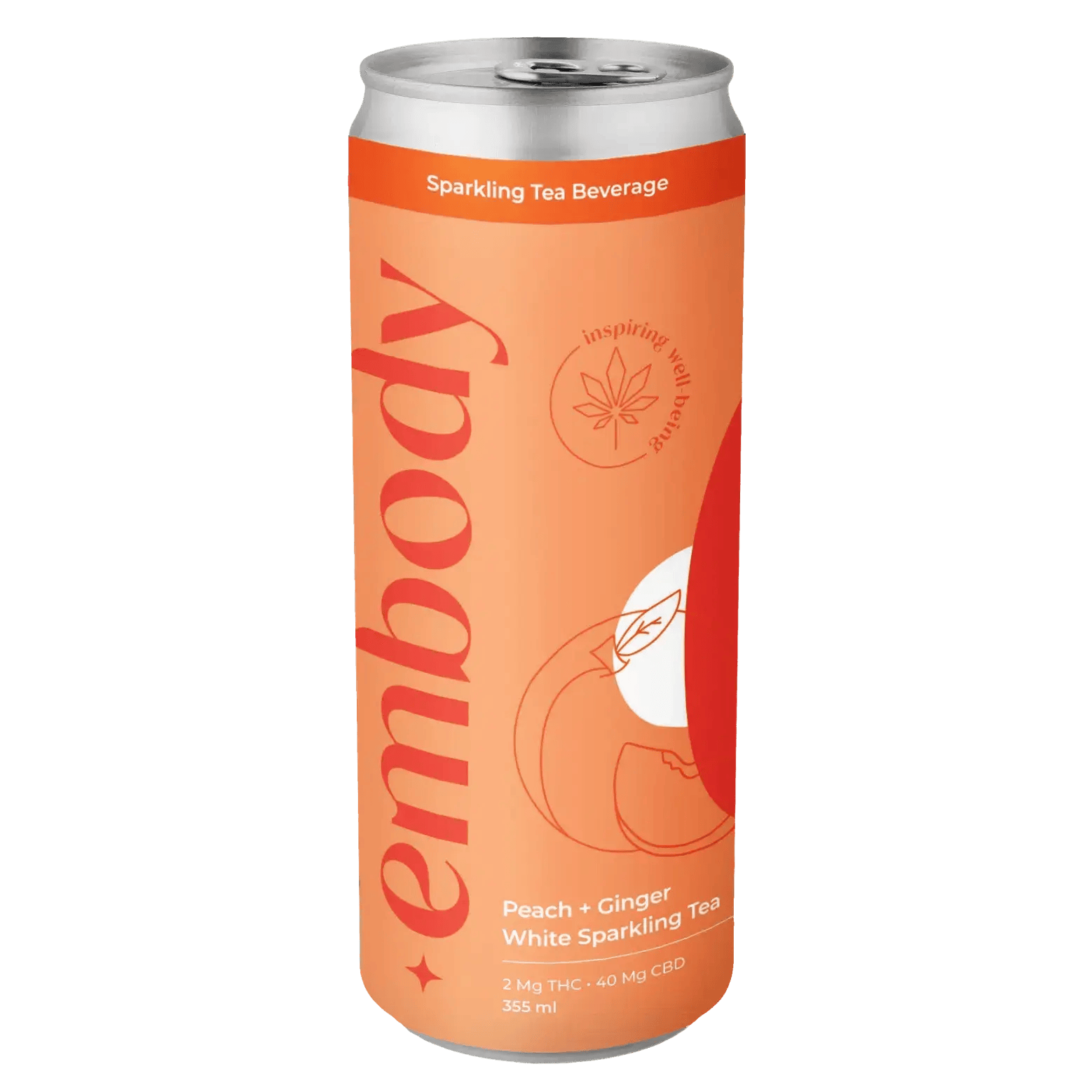 Peach + Ginger White Sparkling CBD Tea | 355ml | Embody