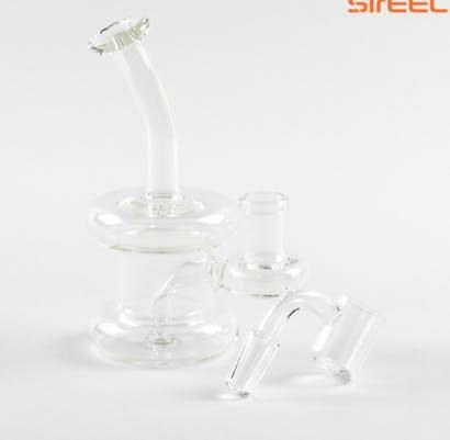 LuvBuds - 013 - 6" SirEEL Bent Neck Clear Hanger Rig with Banger - Retail