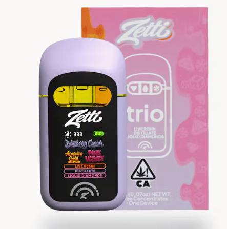 Zetti - Blueberry Caviar x Acapulco Gold x Pink Velvet (S) 1.25g Trio All-In-One - Retail