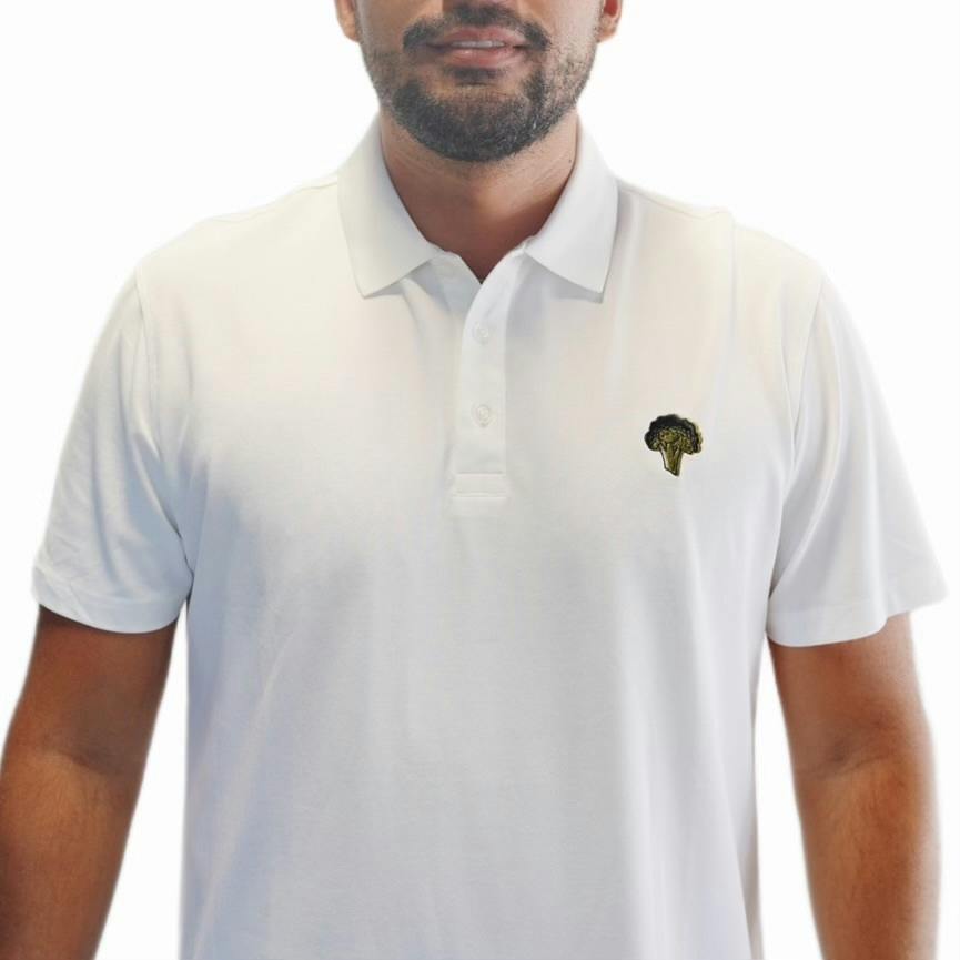 BROCCOLI COUNTRY CLUB - WHITE STOCK POLO (SMALL)