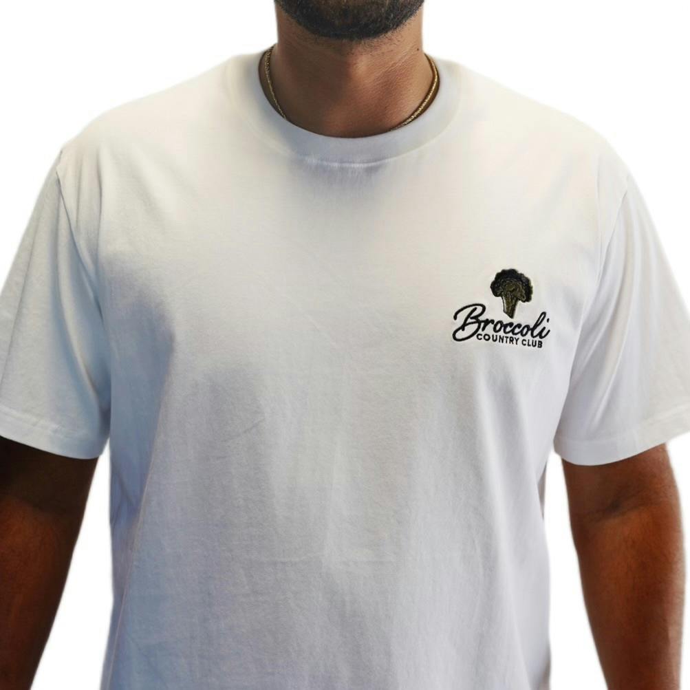 BROCCOLI COUNTRY CLUB - WHITE TEE SHIRT (MEDIUM)
