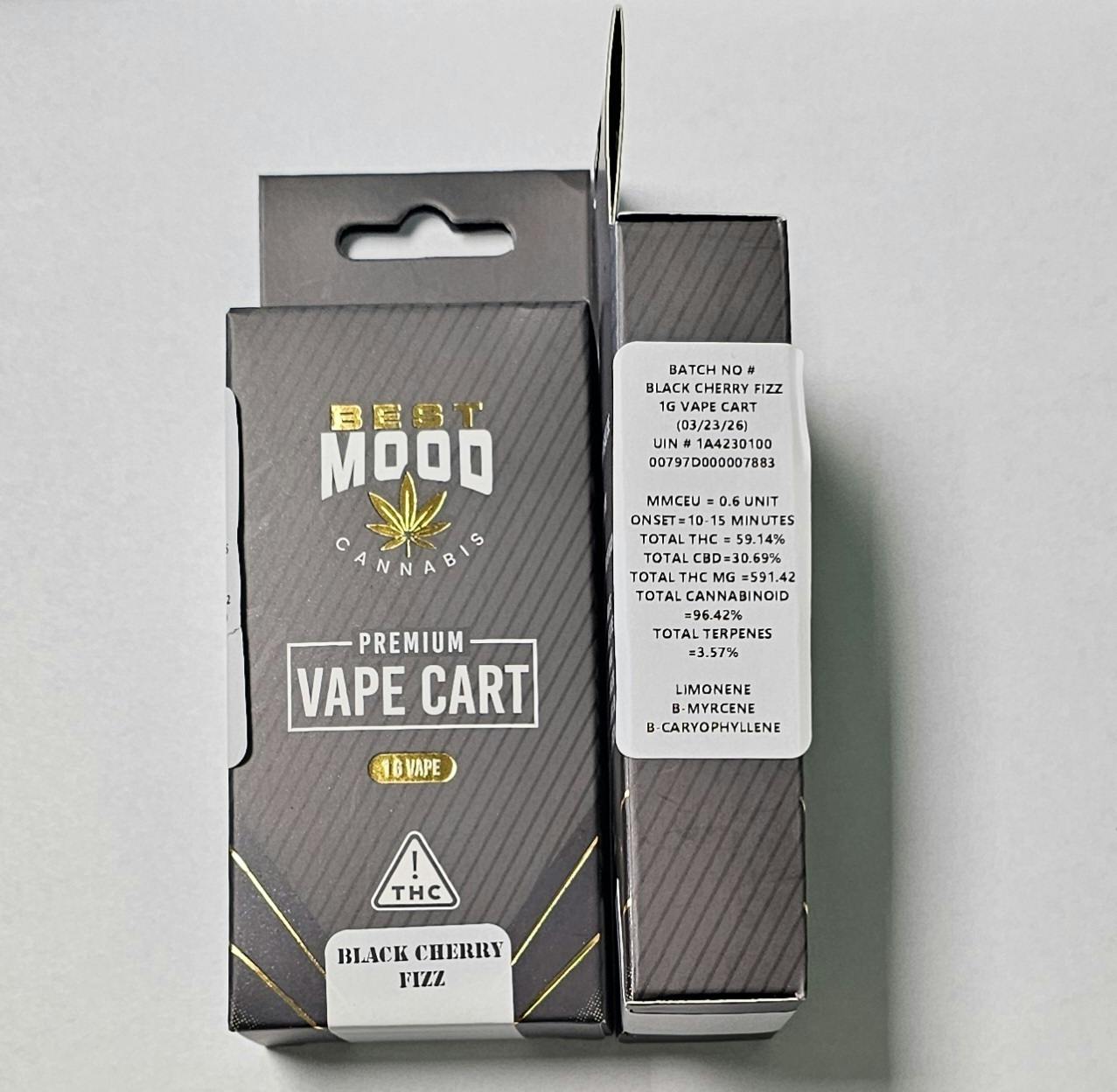 BLACK CHERRY FIZZ | 1g Vape Cart | Best Mood cannabis product
