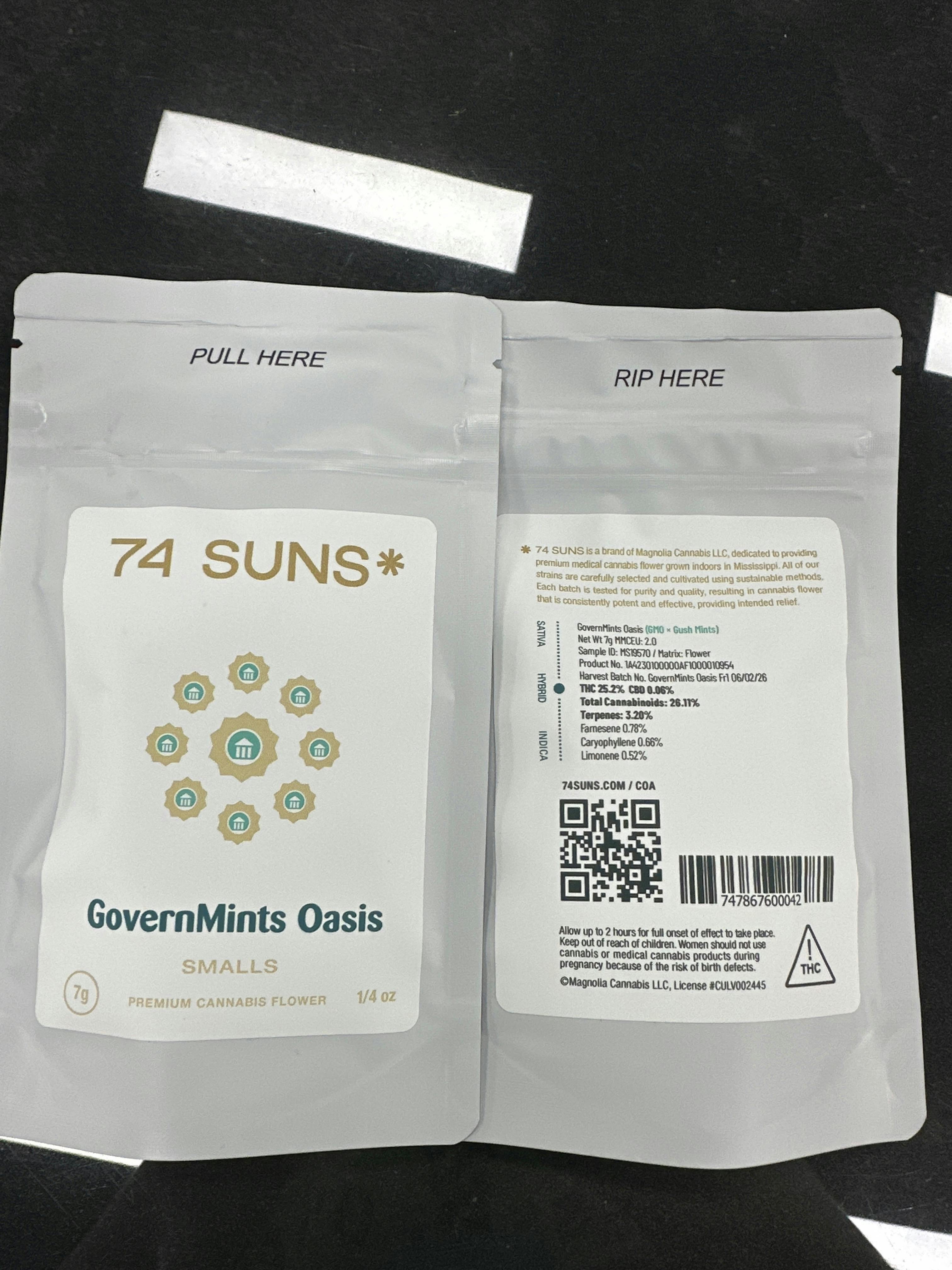 Seven Grams | GovernMints Oasis 25.2% / 3.20% 7g Smalls Bag | 74 Suns