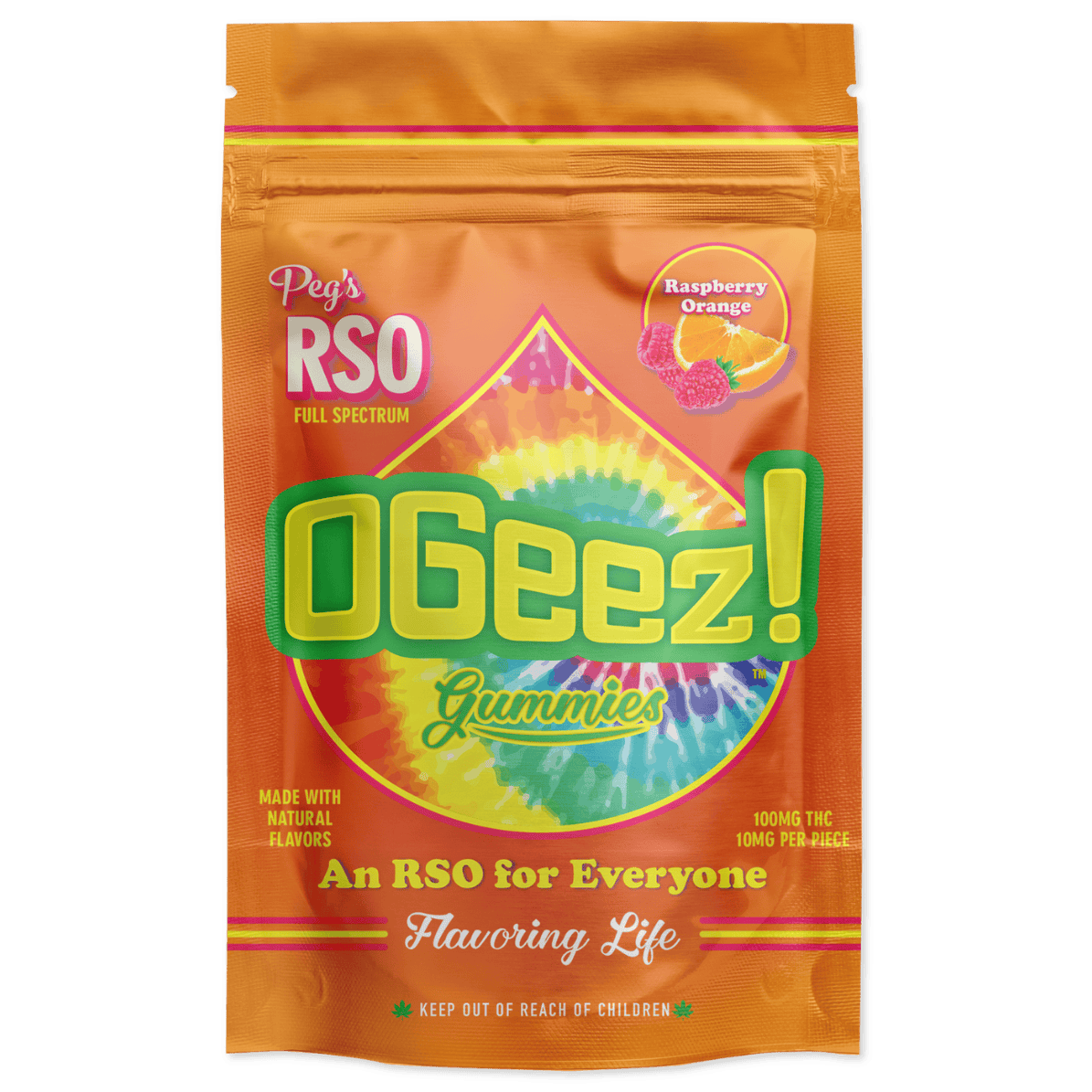 GUMMY | RSO | PEG'S RASPBERRY ORANGE | 100MG | 10PK