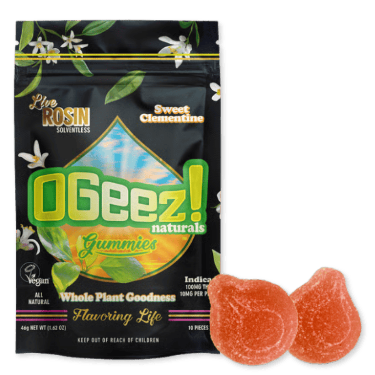GUMMY | LIVE ROSIN | VEGAN NATURALS SWEET CLEMENTINE | 100MG | 10PK