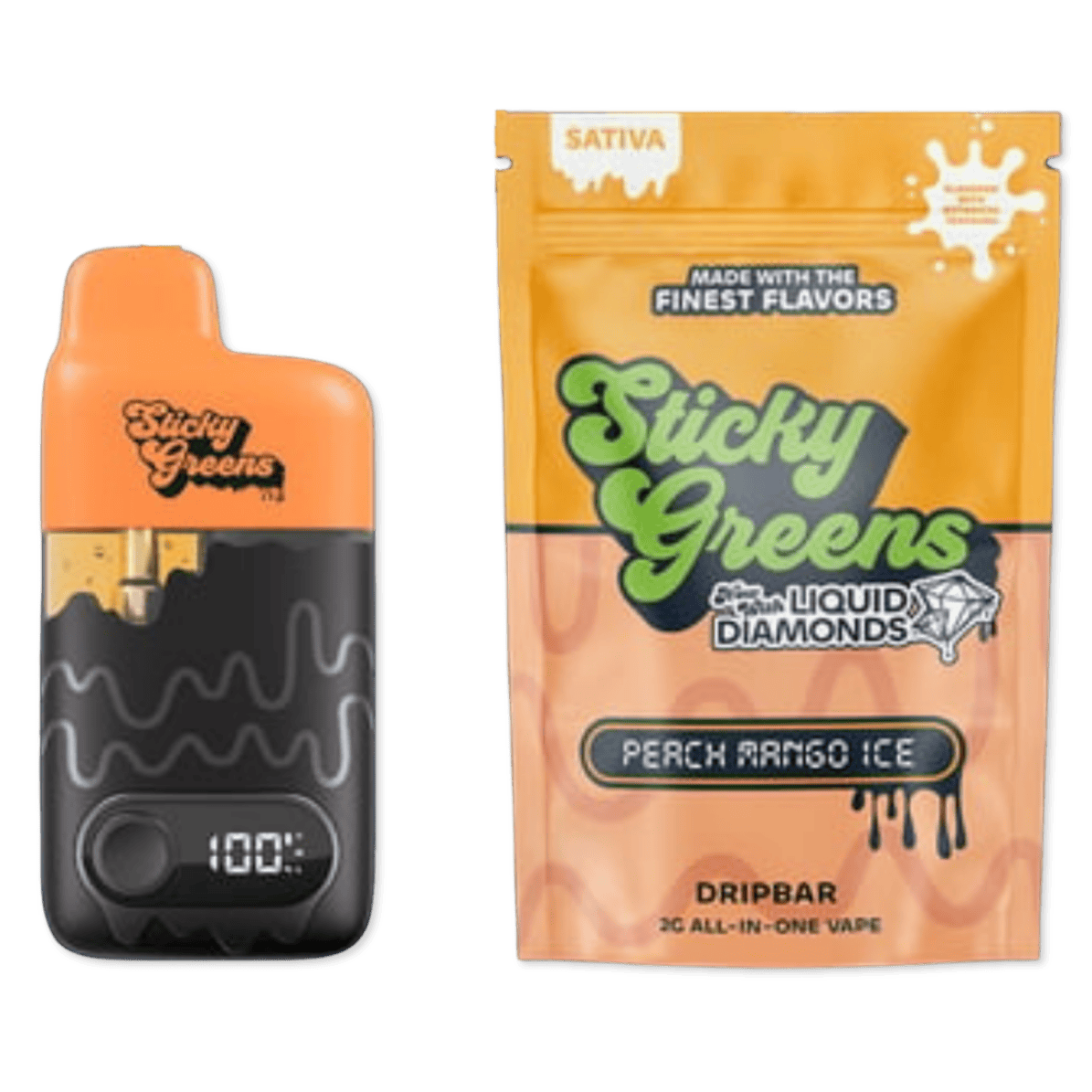 DISPOSABLE | LIQUID DIAMONDS | DRIP BAR | PEACH MANGO ICE | 2G