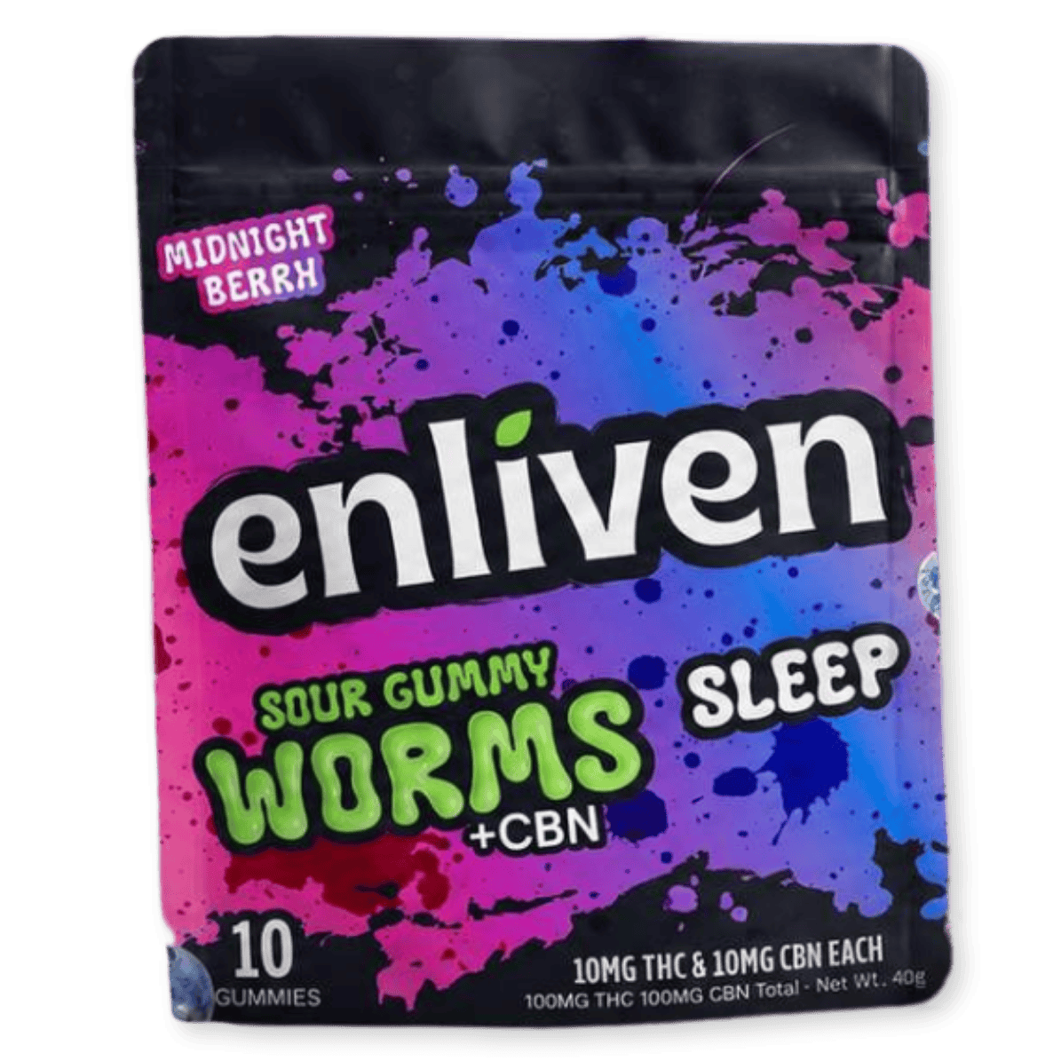 GUMMY | SOUR GUMMY WORMS | SLEEP 1:1 THC:CBN | 100MG | 10PK