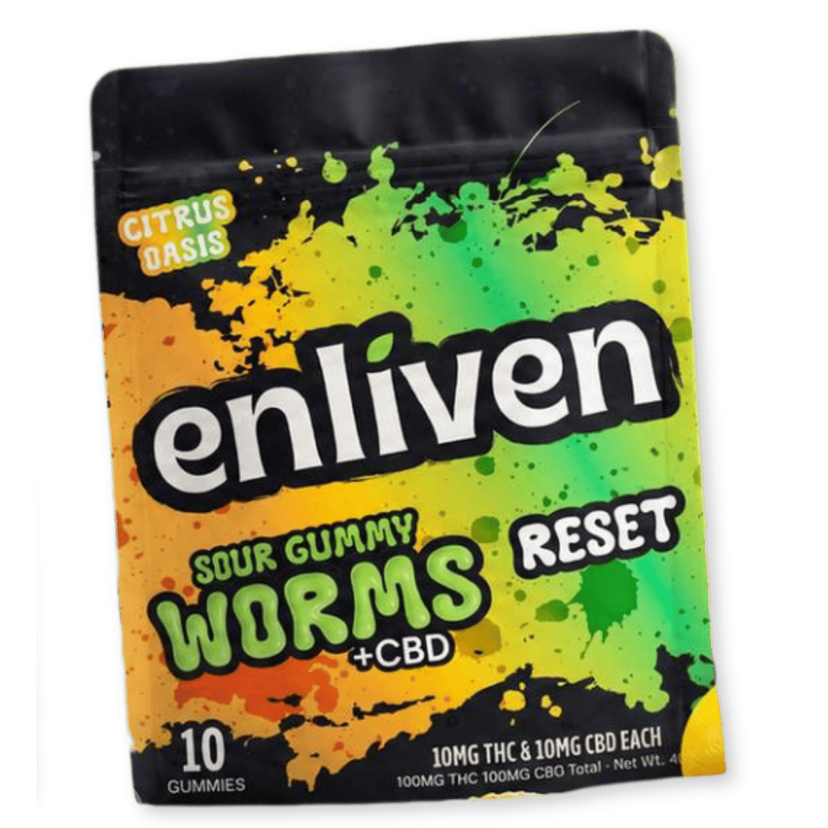 GUMMY | SOUR GUMMY WORMS | RESET 1:1 THC:CBD | 100MG | 10PK