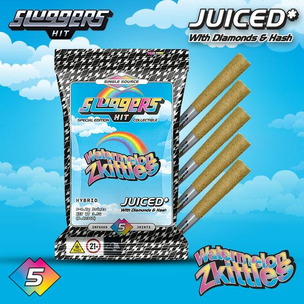 Sluggers | Watermelon Zkittles | Infused Pre-Roll 5 Pack | Juiced | 3.5g