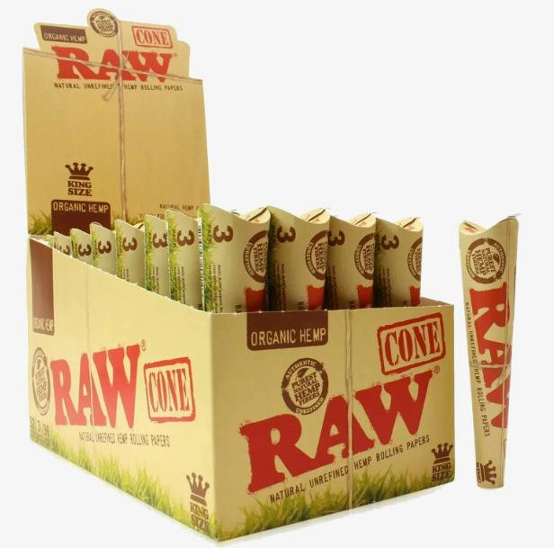 RAW | King Size Organic Hemp Cones | 3 Pack