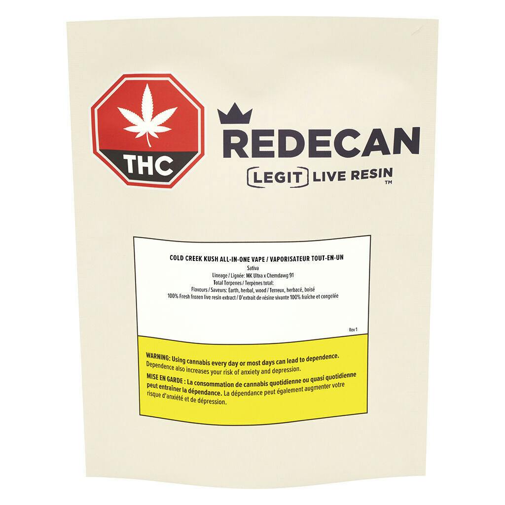 Legit Live Resin Cold Creek Kush All-in-One Vape - 1.2g