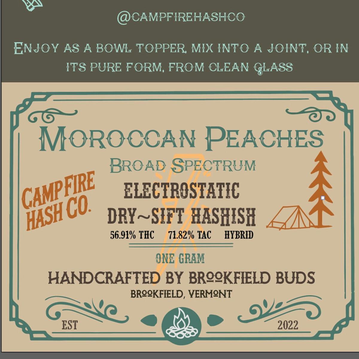 Moroccan Peaches, 1g Electrostatic Dry Sift Hash at True 802 Cannabis