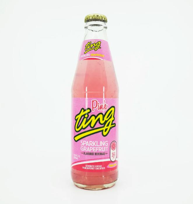 Pink Ting Sparkling Grapefruit Drink at True 802 Cannabis
