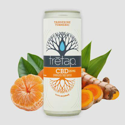 TreTap Tangerine Tumeric Sparkling Tree Water, 25mg CBD