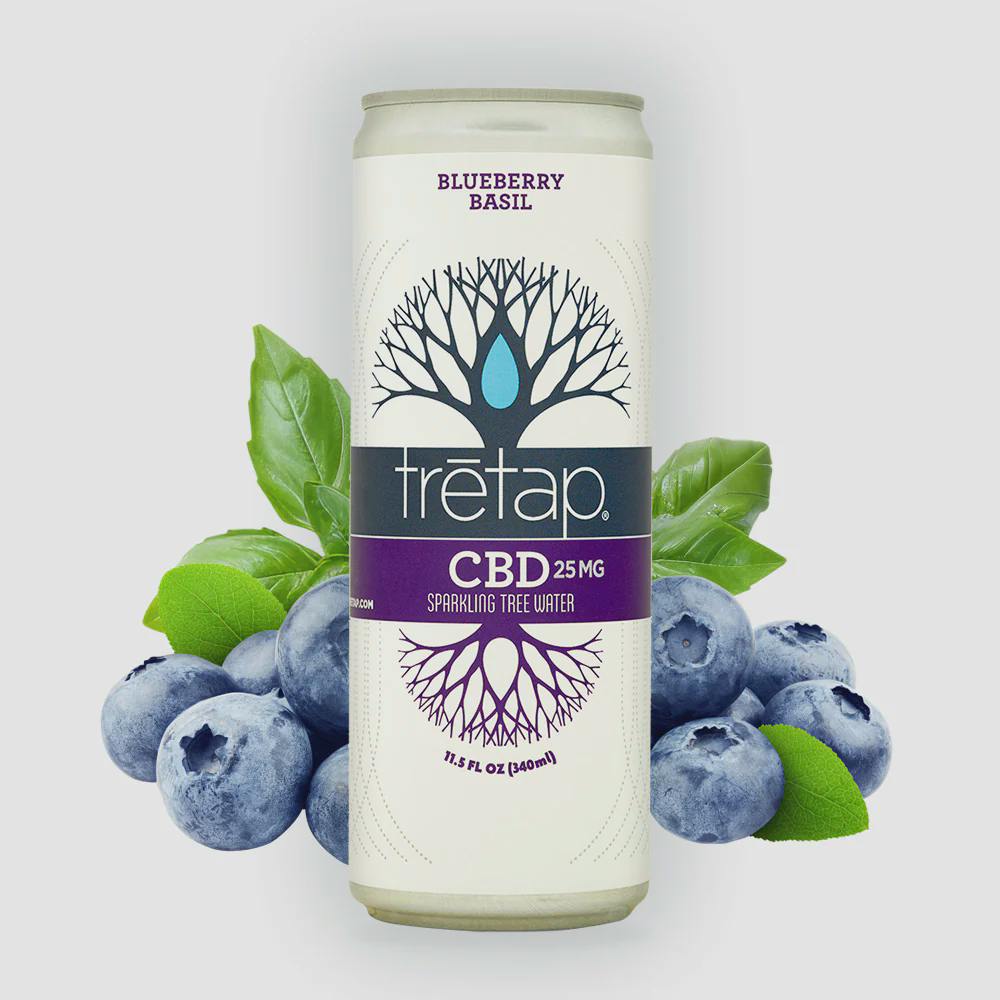 TreTap Blueberry BasilSparkling Tree Water, 25mg CBD