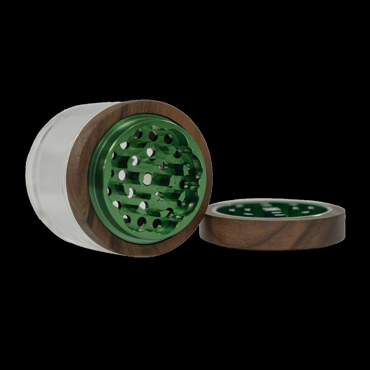 3-Piece Wooden Grinder w/ Glass Storage Container