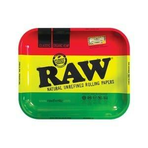 Large Rasta Colored Rolling Tray | RAW
