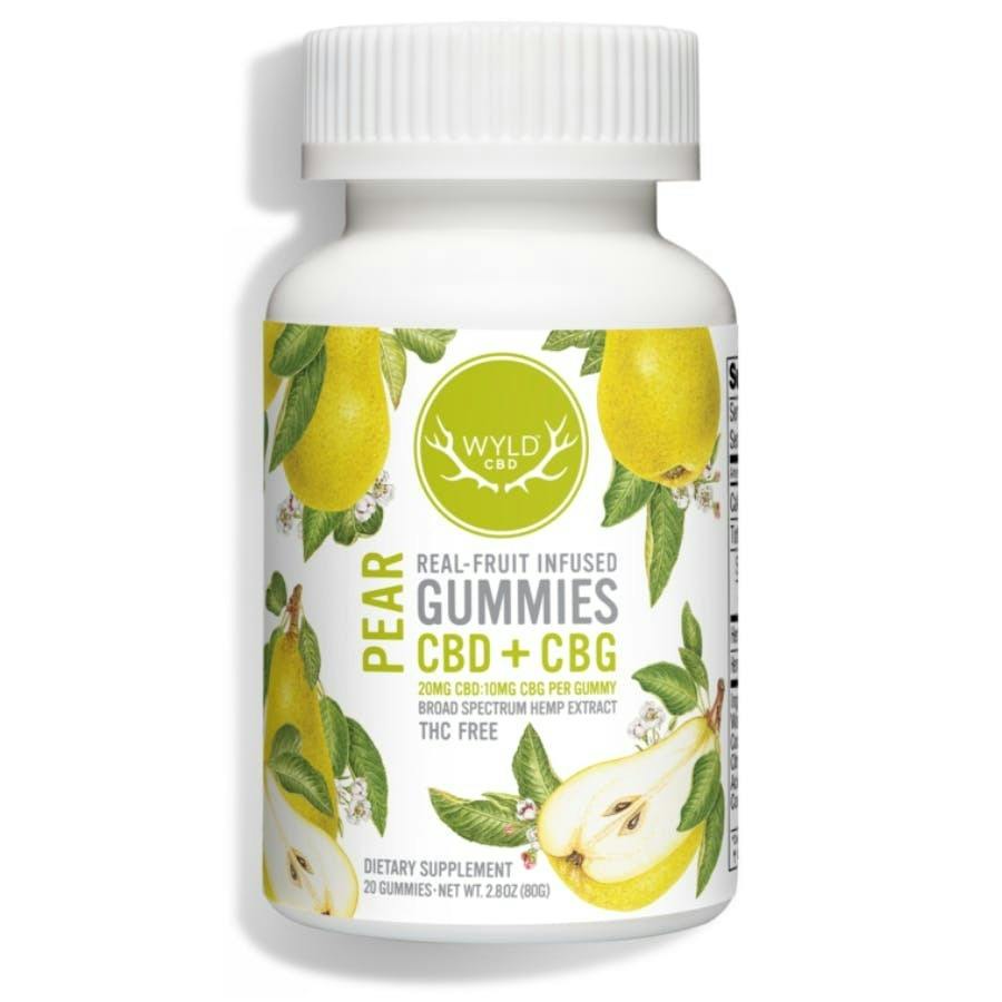 Wyld CBD + CBG Pear Gummies 400mg CBD 100mg CBG