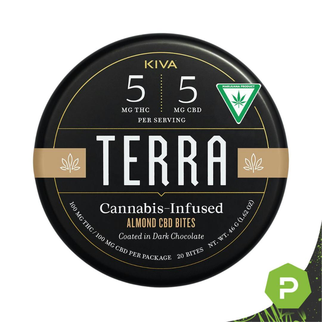 Terra | Dark Chocolate Almond | THC:CBD 5:5 | 100mg | 20ct | 5mg/ea