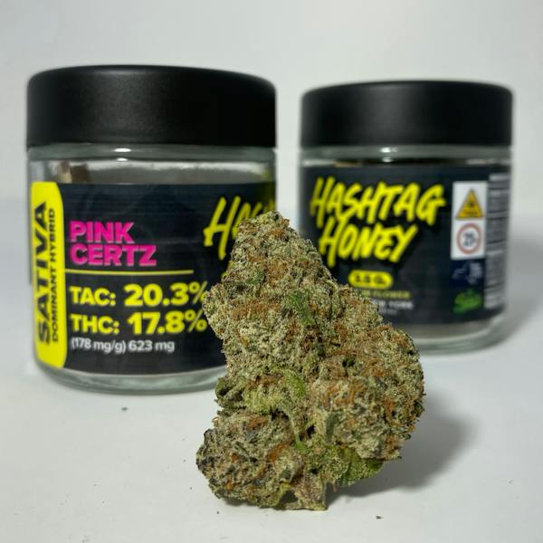HASHTAG - Pink Certz Flower 3.5G Jar ITEM #500HH