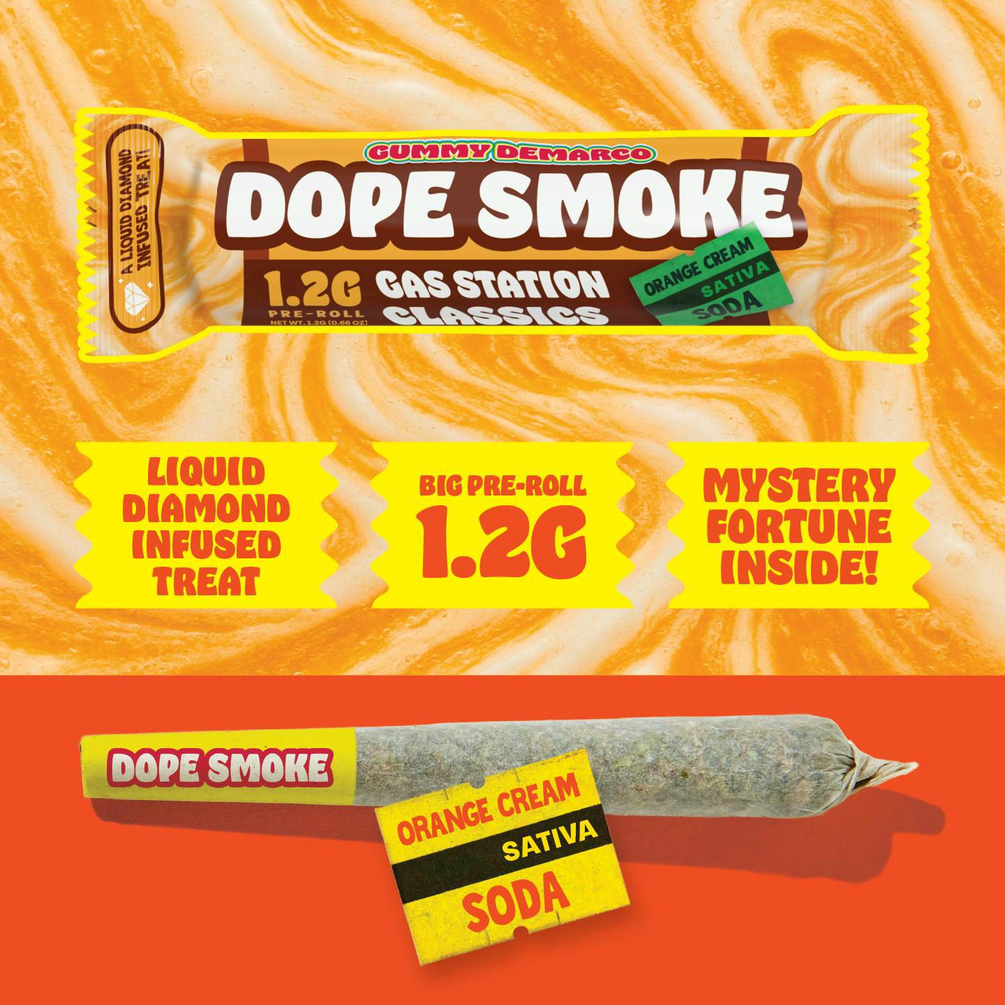 Dope Smokes - Orange Cream Soda Liquid Diamond Infused Pre-Roll 1.2g