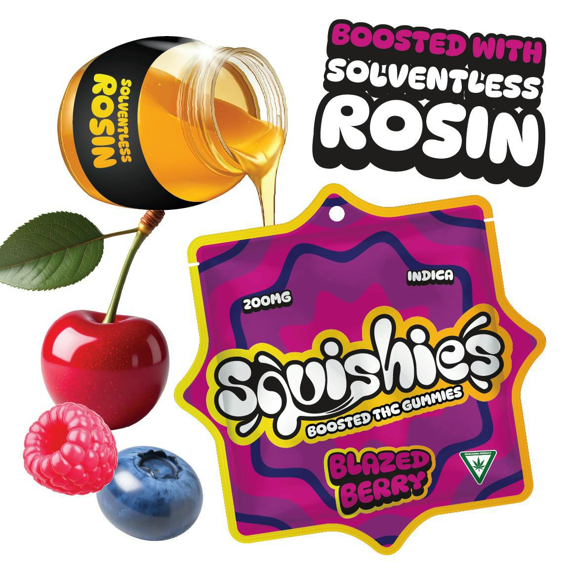 Squishies - Blazed Berry Rosin Gummies 200mg