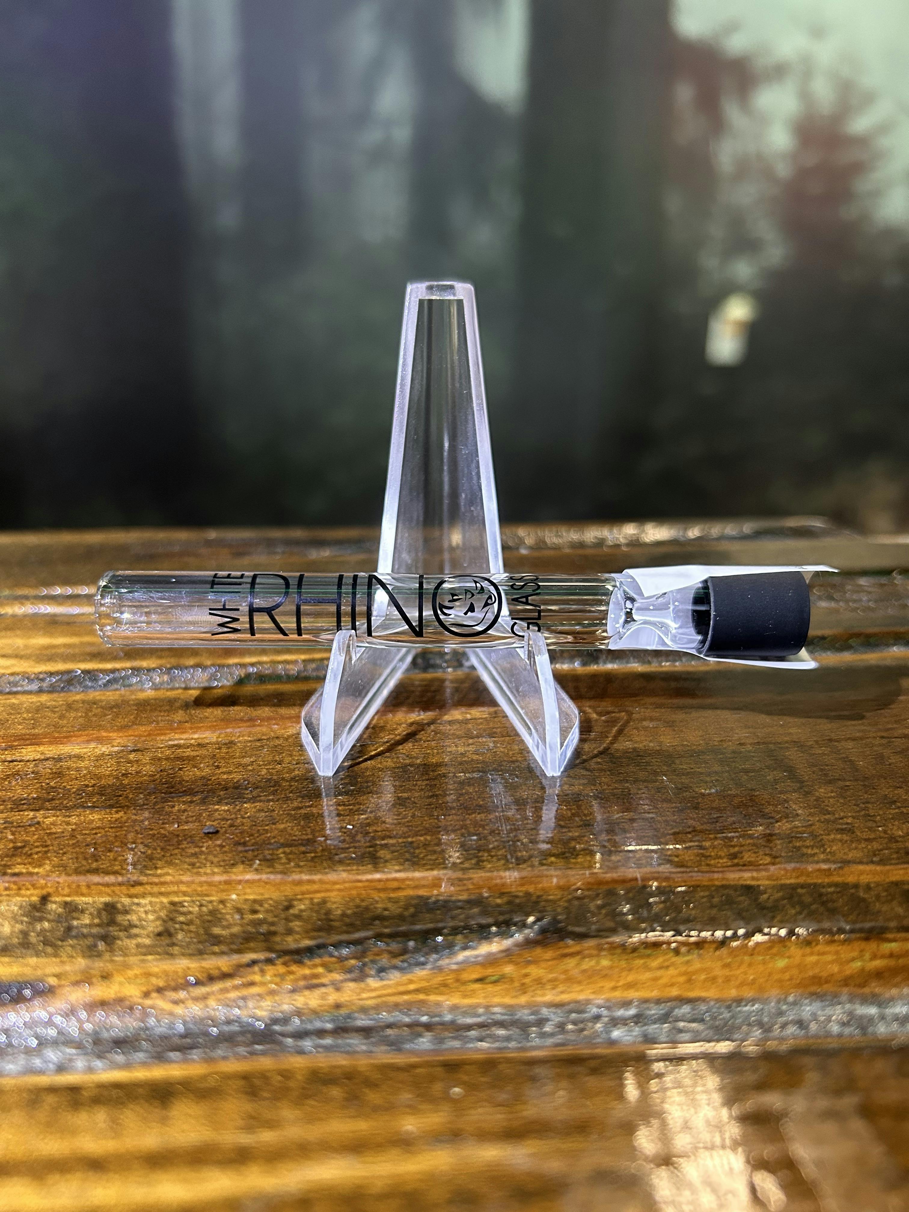 White Rhino Chillum Pipe w/ Silicone Cap | 4.25"
