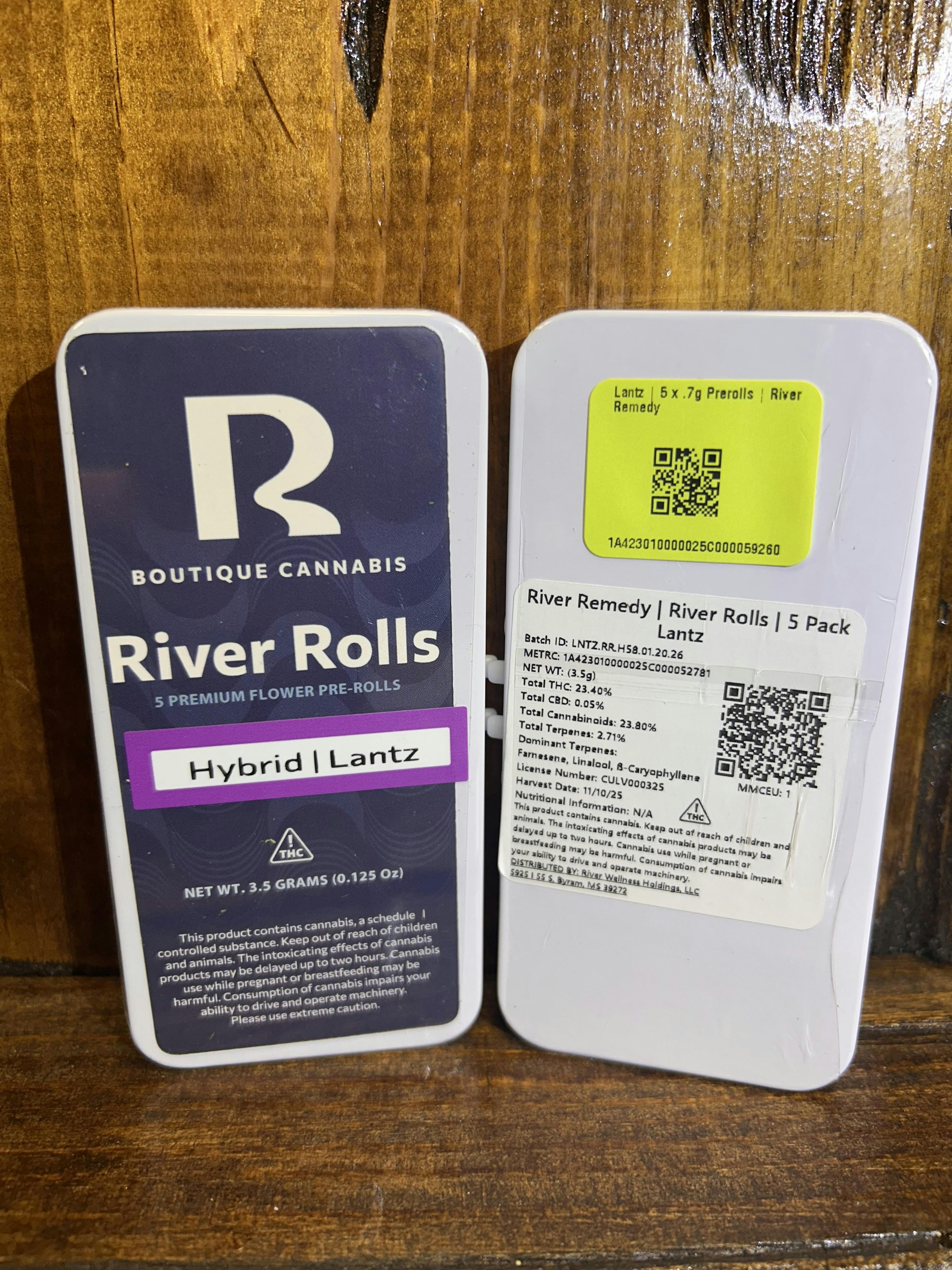 Lantz | 5 x .7g Prerolls | River Remedy cannabis product