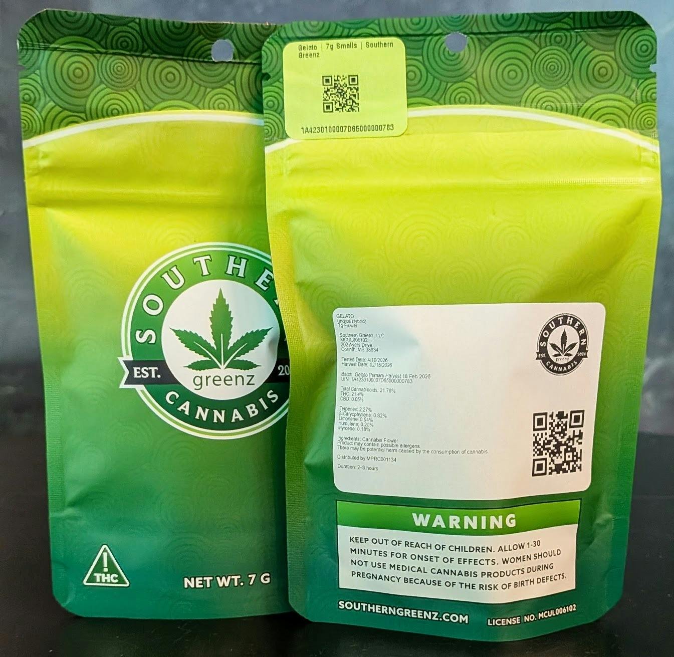Gelato | 7g Smalls | Southern Greenz