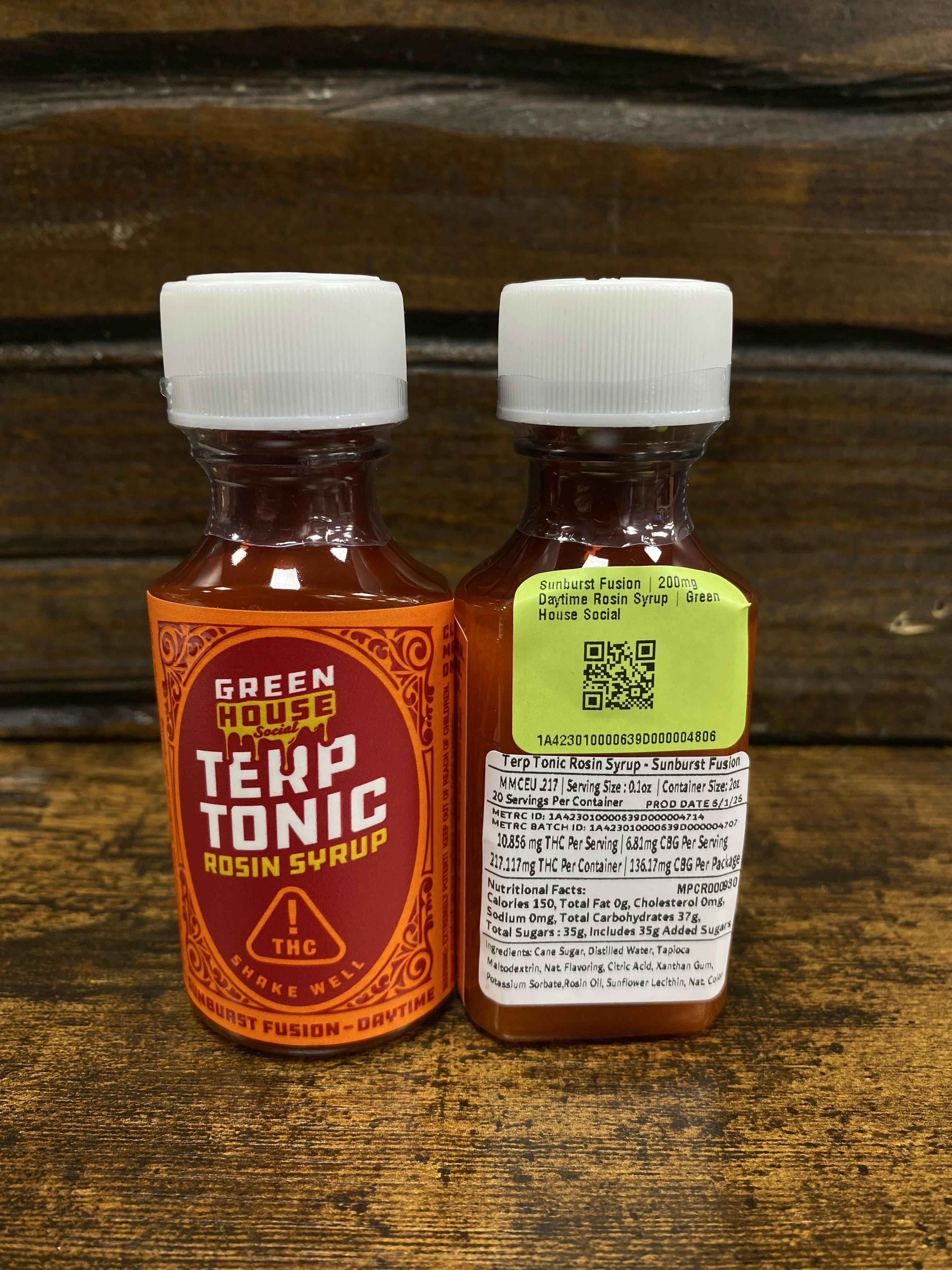 Sunburst Fusion | 200mg Daytime Rosin Syrup | Green House Social