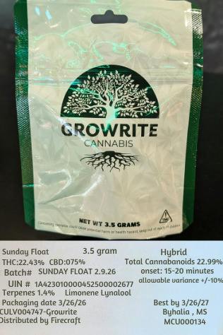 Sunday Float | 3.5g | GrowRite