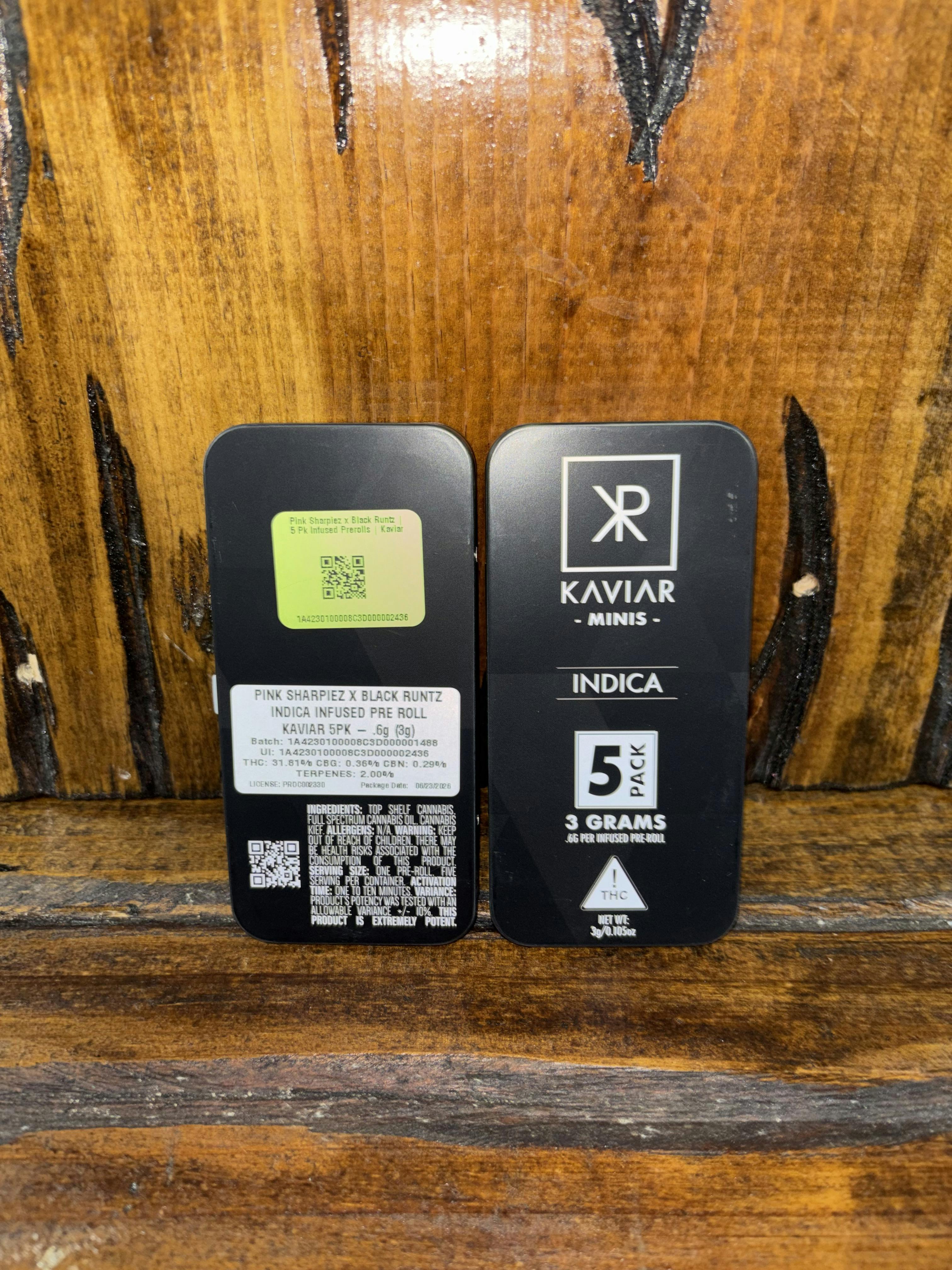 Pink Sharpiez x Black Runtz | 5 Pk Infused Prerolls | Kaviar