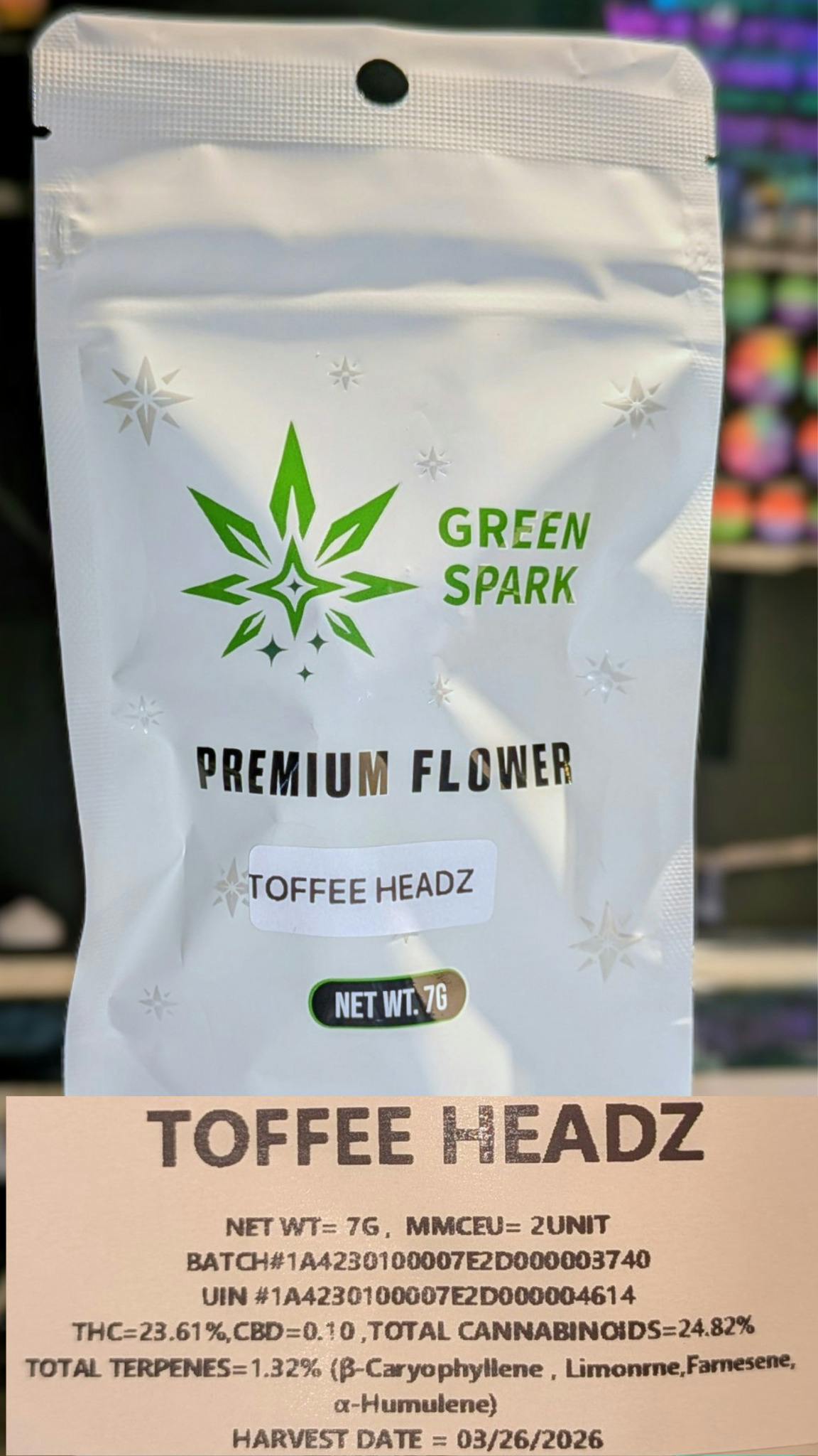 Toffee Headz | 7g | Green Spark