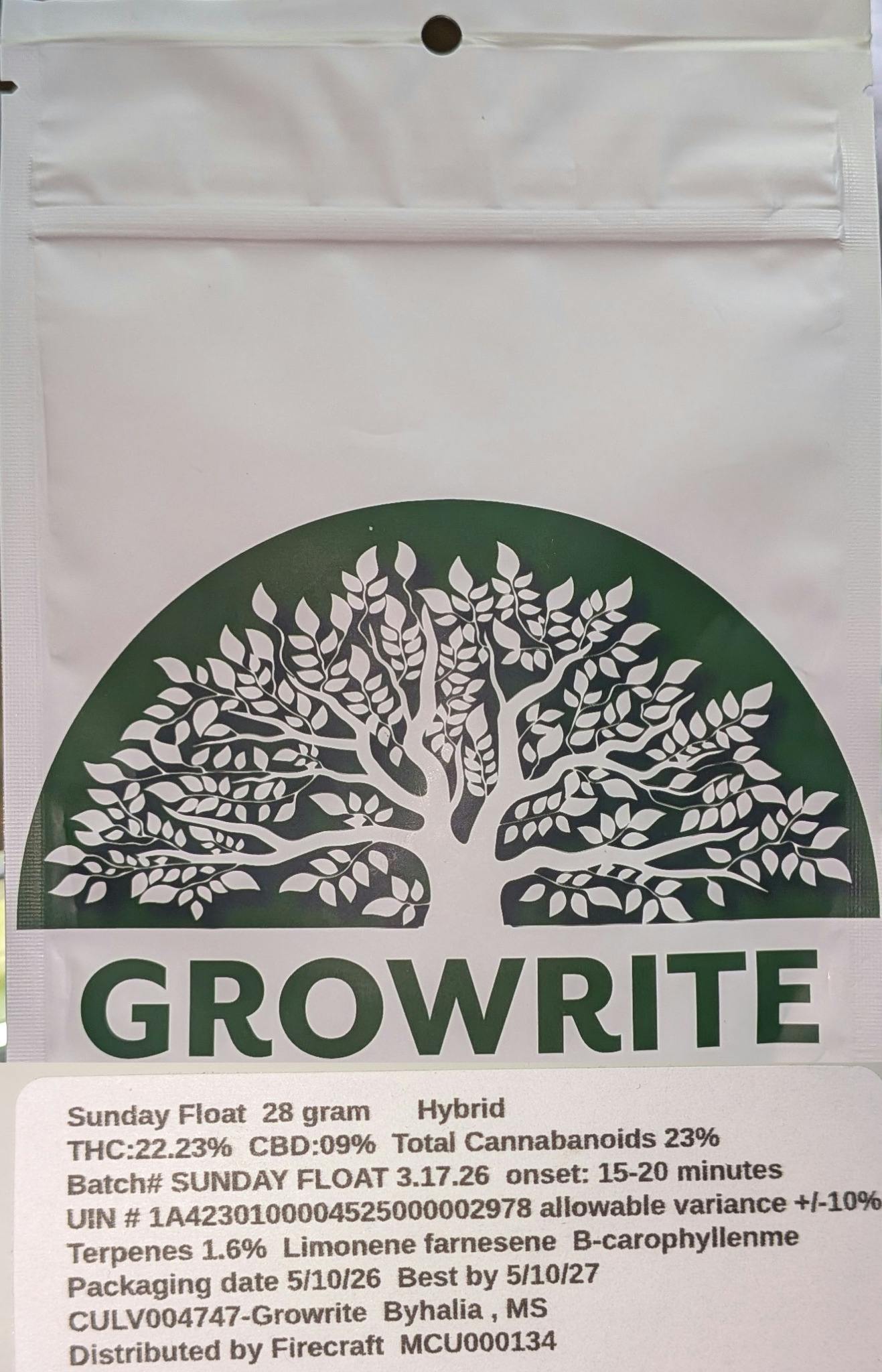Sunday Float | 28g | GrowRite