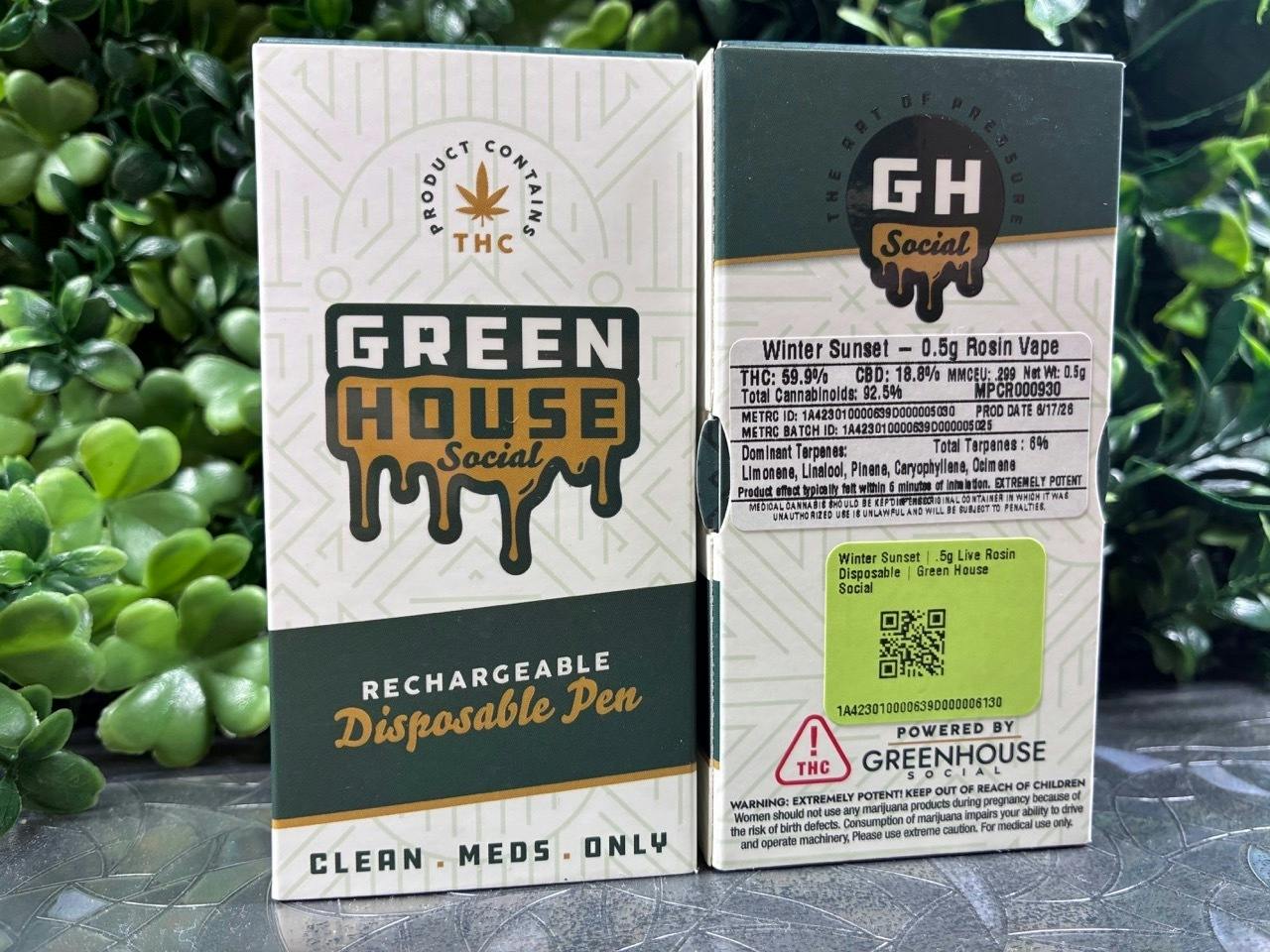 Winter Sunset | .5g Live Rosin Disposable | Green House Social