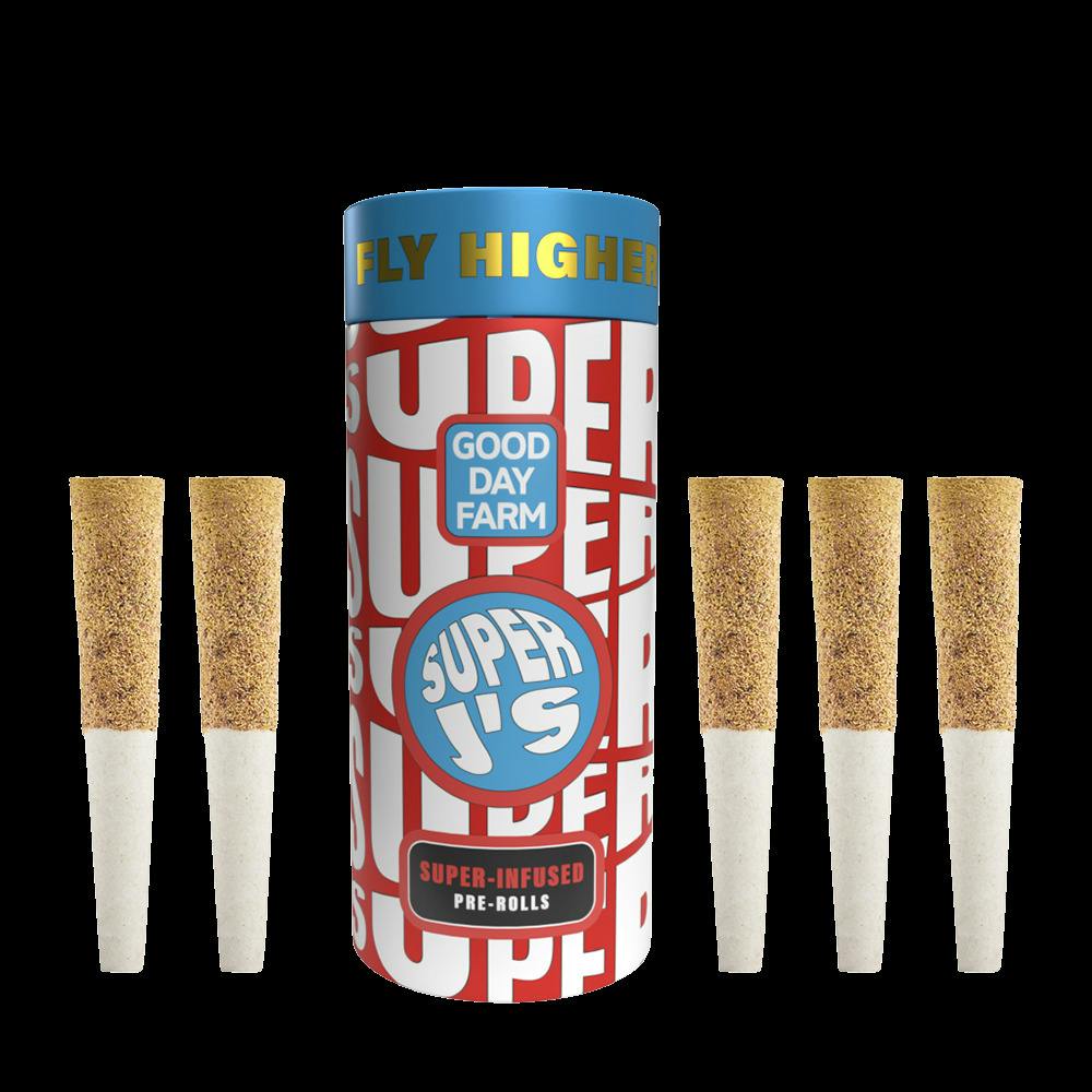 GDF: Infused Pre-Roll Pack | Blueberry Burst x Vellatello | Super J's | 0.5g | 5pk