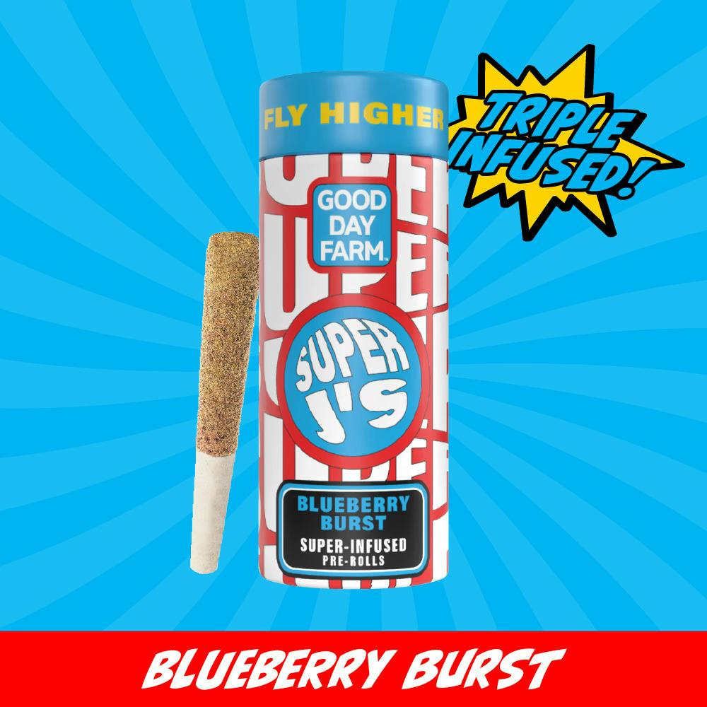 GDF: Infused Pre-Roll Pack | Blueberry Burst x Watermelon Gusher | Super J's | 0.5g | 5pk